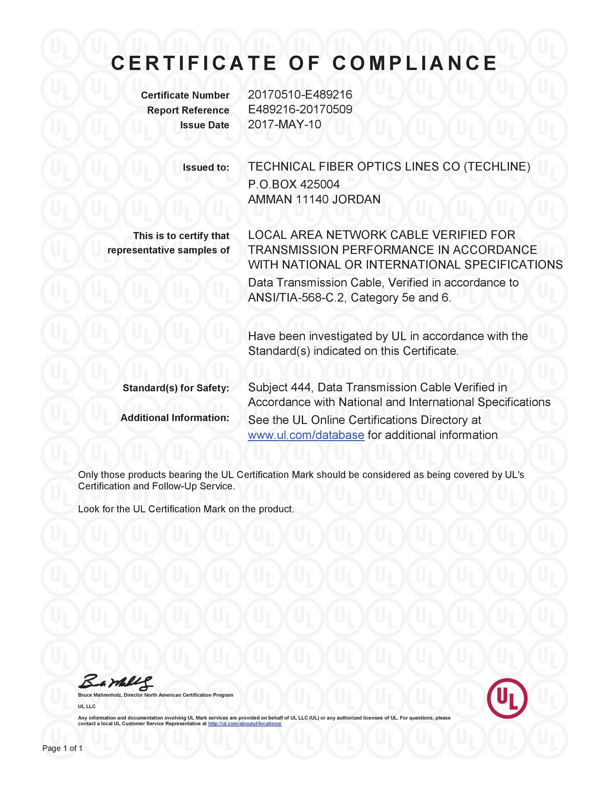 UL Certificate